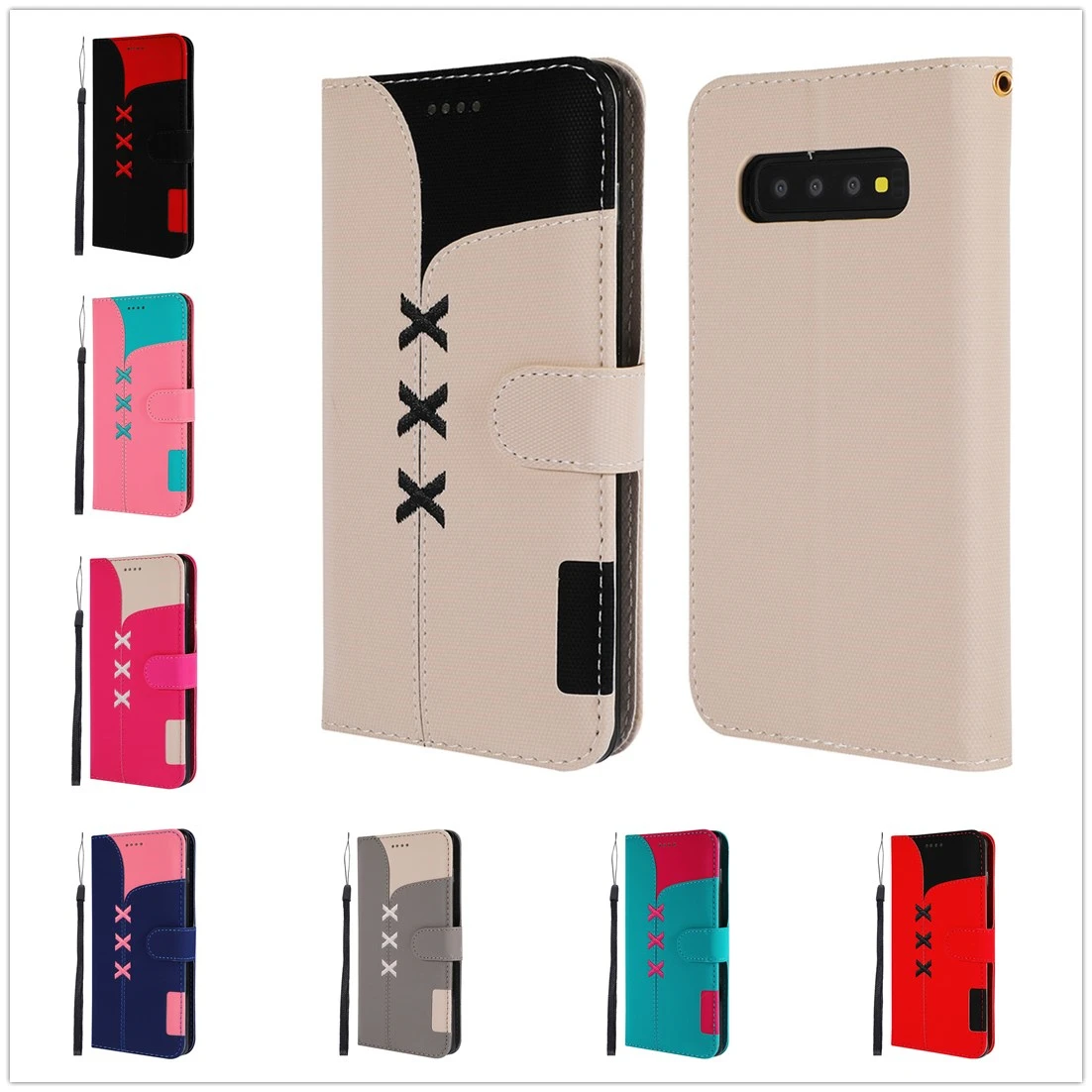

Wallet Case for Samsung Galaxy S10 S10e Book S9 S8 Plus Cover A70 A50 A40 A30 Suture Splice Leather Vitality Sports Style Shell