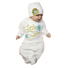 Младенческой Цветок письма печатаются пижамы Халаты натуральный хлопок с длинным рукавом малыша спать одежда халат для 3-9 месяцев ребенок