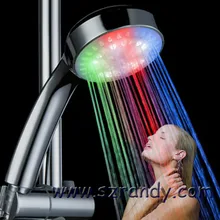 2016 Rociador Del Sensor de Temperatura 3 de Color RGB LED Cabezal de Ducha de Mano Ducha de Lluvia Cabezas de Ducha Base De Hoteles Ducha Conjunto