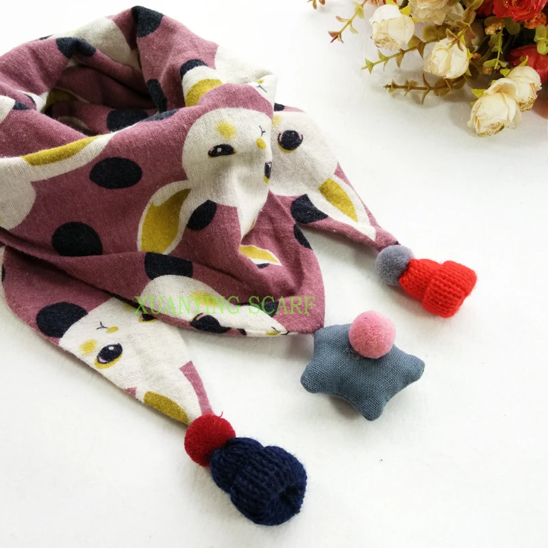 1 предмет, детский треугольный хлопковый шарф, Осень-зима года, милые маленькие шарфы для мальчиков и девочек, мягкий хлопковый шарф для маленьких детей