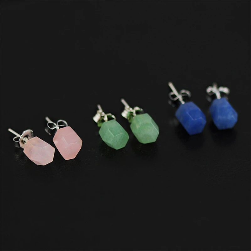 Женские серьги гвоздики из серебра 925 пробы с натуральным камнем|stud earrings|earrings