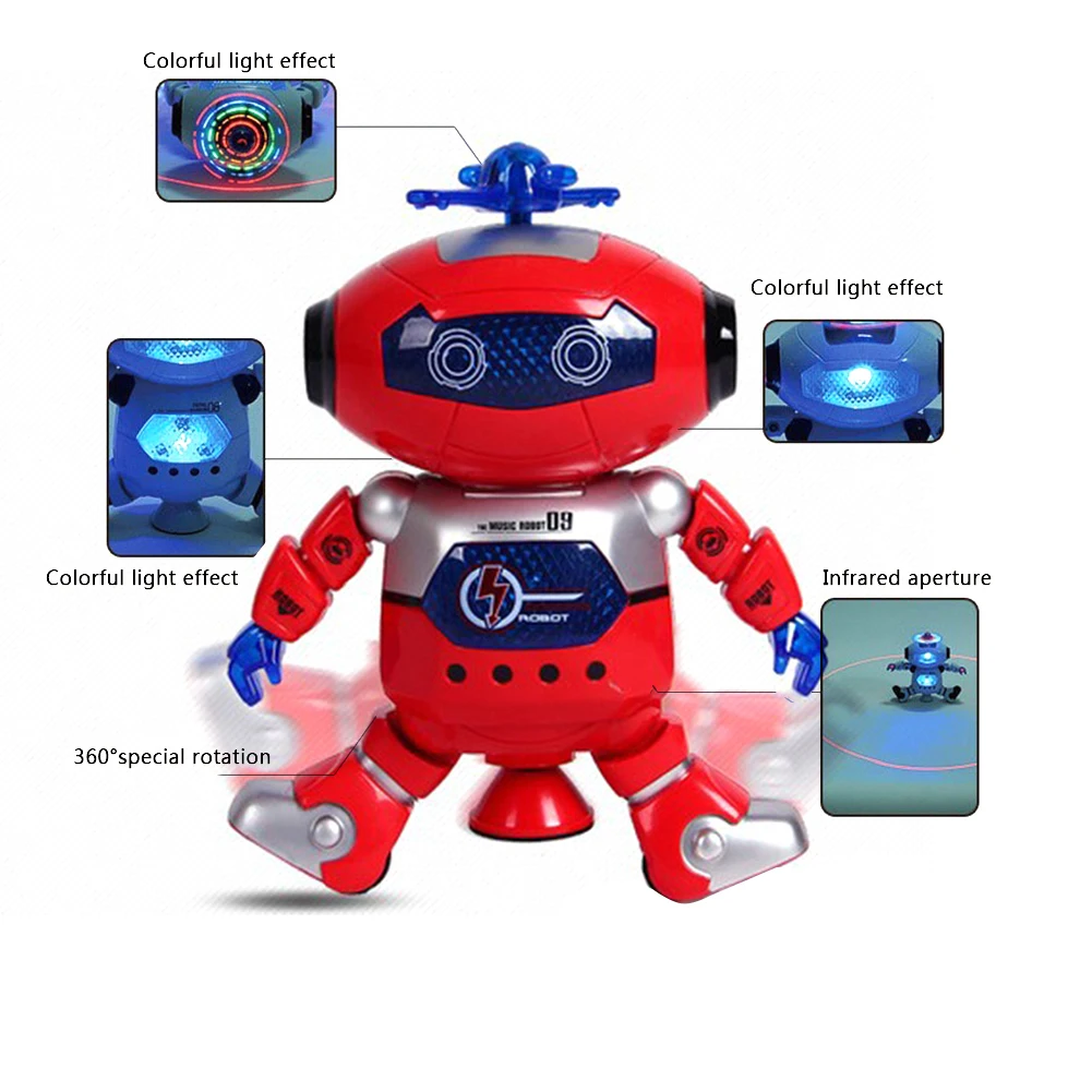 Электронная игрушка Электронный Робот поддержка астронавт Прогулки Танцы 360 градусов вращения свет музыка