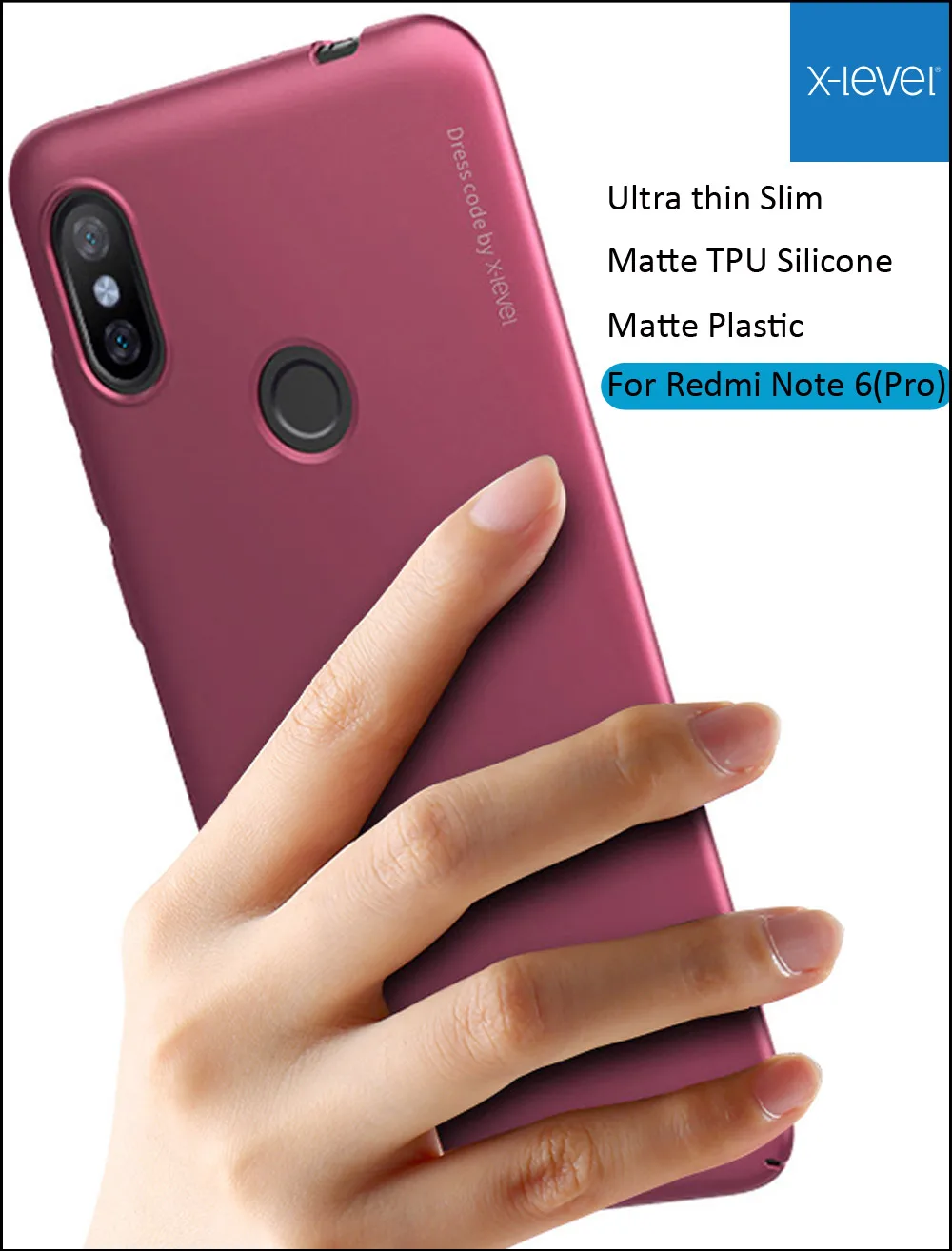 

X-Level Soft Silicone Case For Xiaomi Redmi Note 7 6 Pro X Level Ultra thin Matte TPU Protective Cover