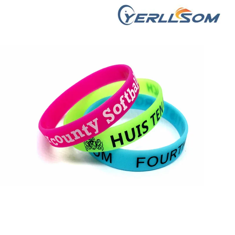 

YERLLSOM 100PCS customized personalized silicone bracelets wristbands for events