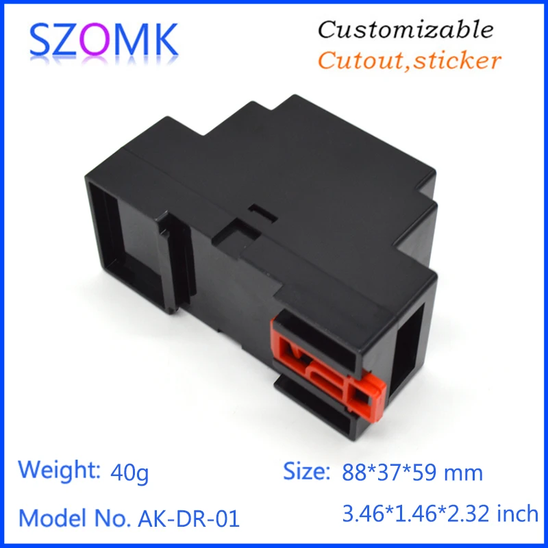 Пластиковый корпус проекта электрическая din-рейка корпус(10 шт.) 88*59*37 мм szomk настенный корпус Электроника Коробка plc din корпус