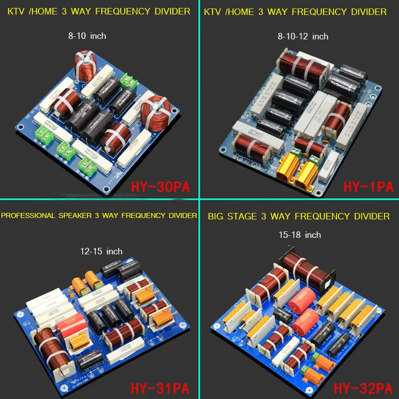 1 шт. динамик 3 способ аудио делитель частоты громкий динамик 3 единицы кроссовер фильтры 300 Вт/600 Вт/1000 Вт/1500 Вт