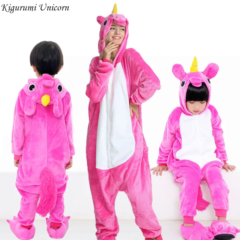 Кигуруми Единорог пижамы для мальчиков девочек Женский пижамный комплект для мужчин взрослые комбинезоны животных панда Пижама с котами Косплей пижамы дети - Цвет: Lion