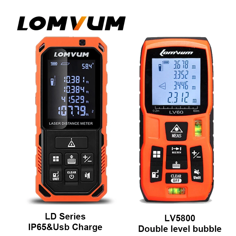 

LOMVUM 40M 50M 80M 100M Laser Rangefinder Waterproof Handheld Laser Distance Meter Laser Rangefinder Laser Tape
