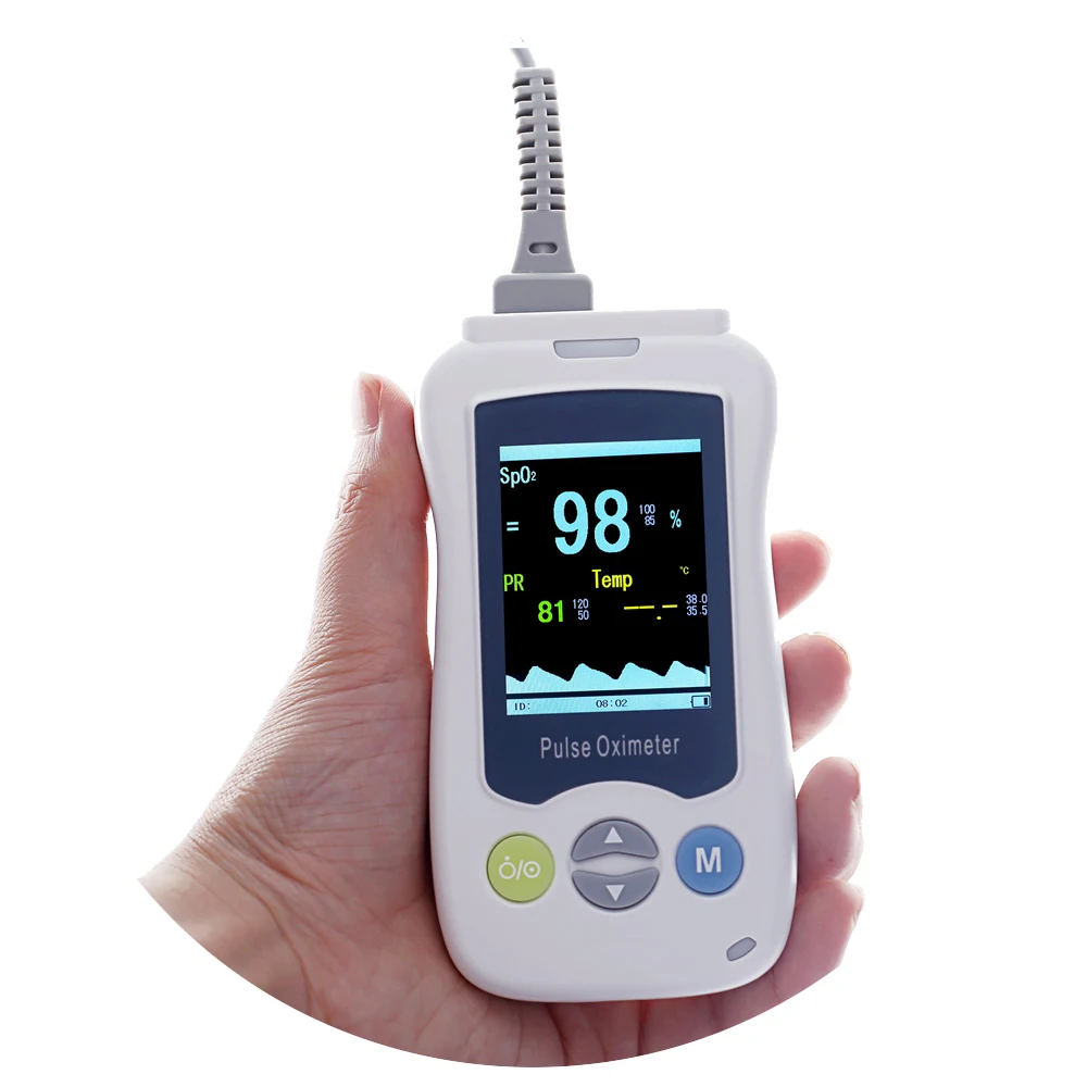 

Handheld Medical 2.4 inch OLED Pulse Oximeter Blood Oxygen Monitor Oxymeter + 1 Optional Probe Adult Children Newborns Infant