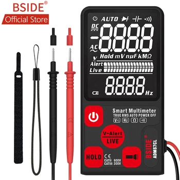 

BSIDE ADMS7CL EBTN LCD 3.5" Screen Multimeter True RMS Auto Range 6000 Counts Digital Voltmeter with Ohm Volt Continuity Test