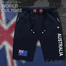 Австралийские мужские пляжные шорты, новые мужские пляжные шорты с флагом, тренировочные шорты с карманами на молнии, новинка, австралийская футболка