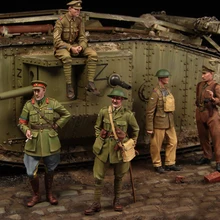 [Tuskmodel] 1 35 масштаб смолы комплект модели, фигурки WW1 Британский член экипажа танка большой набор 5 figrues t1100