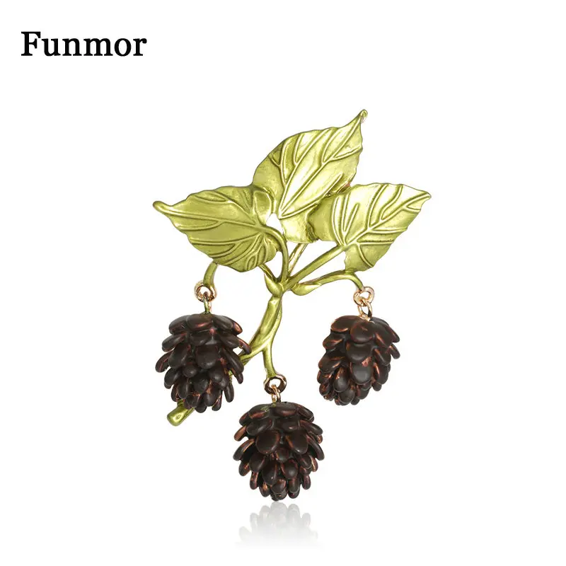 

Funmor Plant Brooch Enamel Leaf Pin Zinc Alloy Jewelry For Women Girls Engagement Party Accessories Dress Cardigans Ornaments