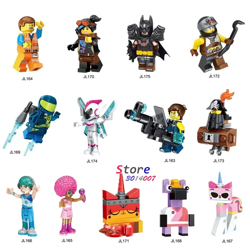 

Single Building Blocks Cartoon Movie Figure Bricks Series Emmet REX Ultrakatty Lucy Tire armor batman Melody toys for children
