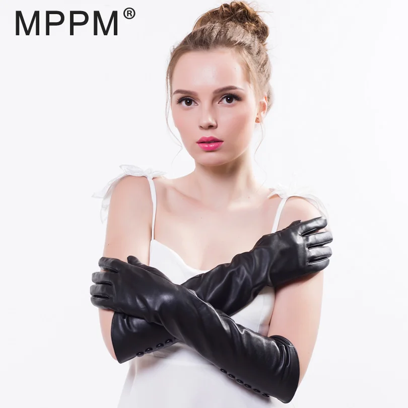 MPPM Модные Новые 2018 вечерние длинные перчатки из натуральной кожи для вечеринки в