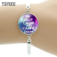 TAFREE Keep Calm And Carpe браслеты "Diem" Французский изысканный браслет модные подвески подарок для мужчин и женщин горячая Распродажа ювелирных изделий CD26