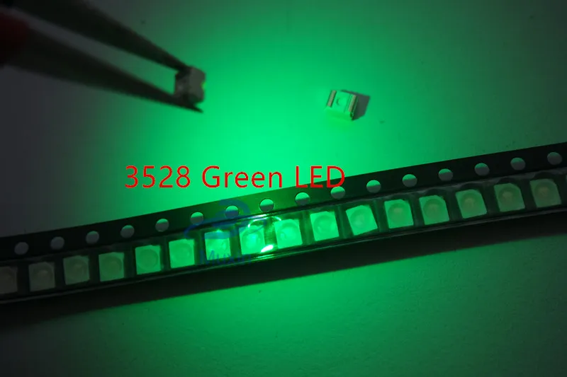 100 шт. SMT SMD светодиодный 3528 зеленый ультра яркий светоизлучающий диод