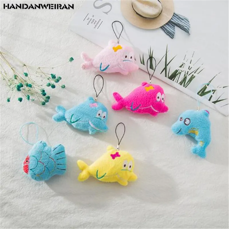 

6PCS Cute Plush Fish Toys Mini Cartoon Small Toy Pendant Activity Gift For Kids Children 6 To 8 CM 2019 Hot Sale HANDANWEIRAN