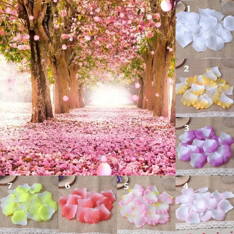 100pcs Artificial Silk Rose Flower Petals Leaves Wedding Decoration