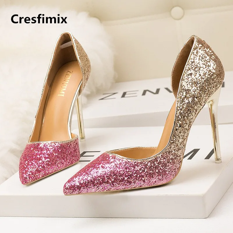 

Cresfimix mulheres saltos altos/женские модные свадебные туфли на высоком каблуке; Женская Повседневная Уличная обувь из искусственной кожи на высоком каблуке; крутая обувь; c2795