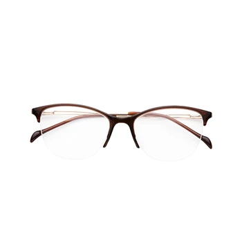 

Fashion brand glasses men's and women's frameless dark brown frame gold legs okulary korekcy optical glasses with case 8933gx