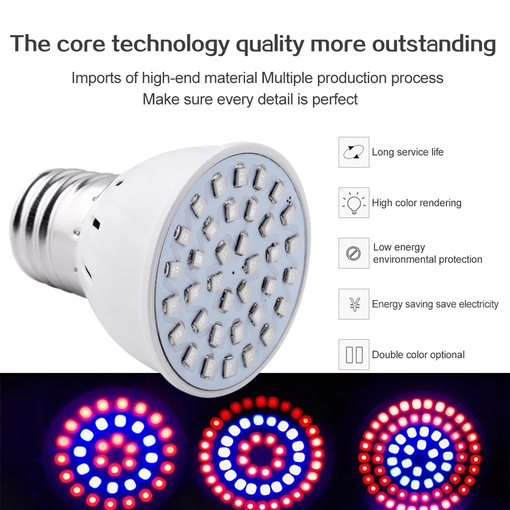 

New TSLEEN 4W 6W 8W LED Grow Lights E27 E26 LED Plant Lights Flower Vegetable Hydroponics Grow Shop Decor 110-220V