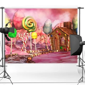 

Candy Bar Buffet Theme Cottage Candyland backdrop Vinyl cloth High quality Computer print wall photo studio background