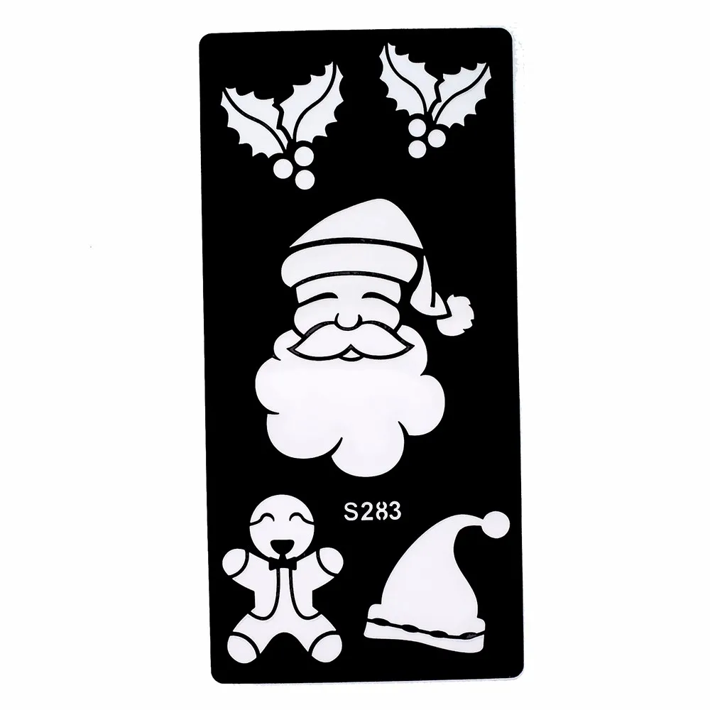 6 Pieces Tattoo Henna Stencil Christmas Tree Santa Claus Pattern Airbrush Painting Body Art Tattoo Stencil New Year Gift S200#13 (4)