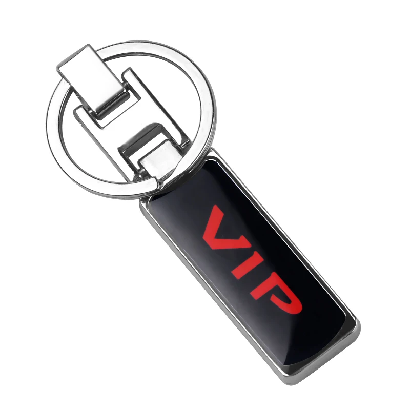 

For VIP Logo 3D Metal Keychain Chrome Emblem Badge motorcycle DIY Decoration Wallet Key ring Car Styling Accessories