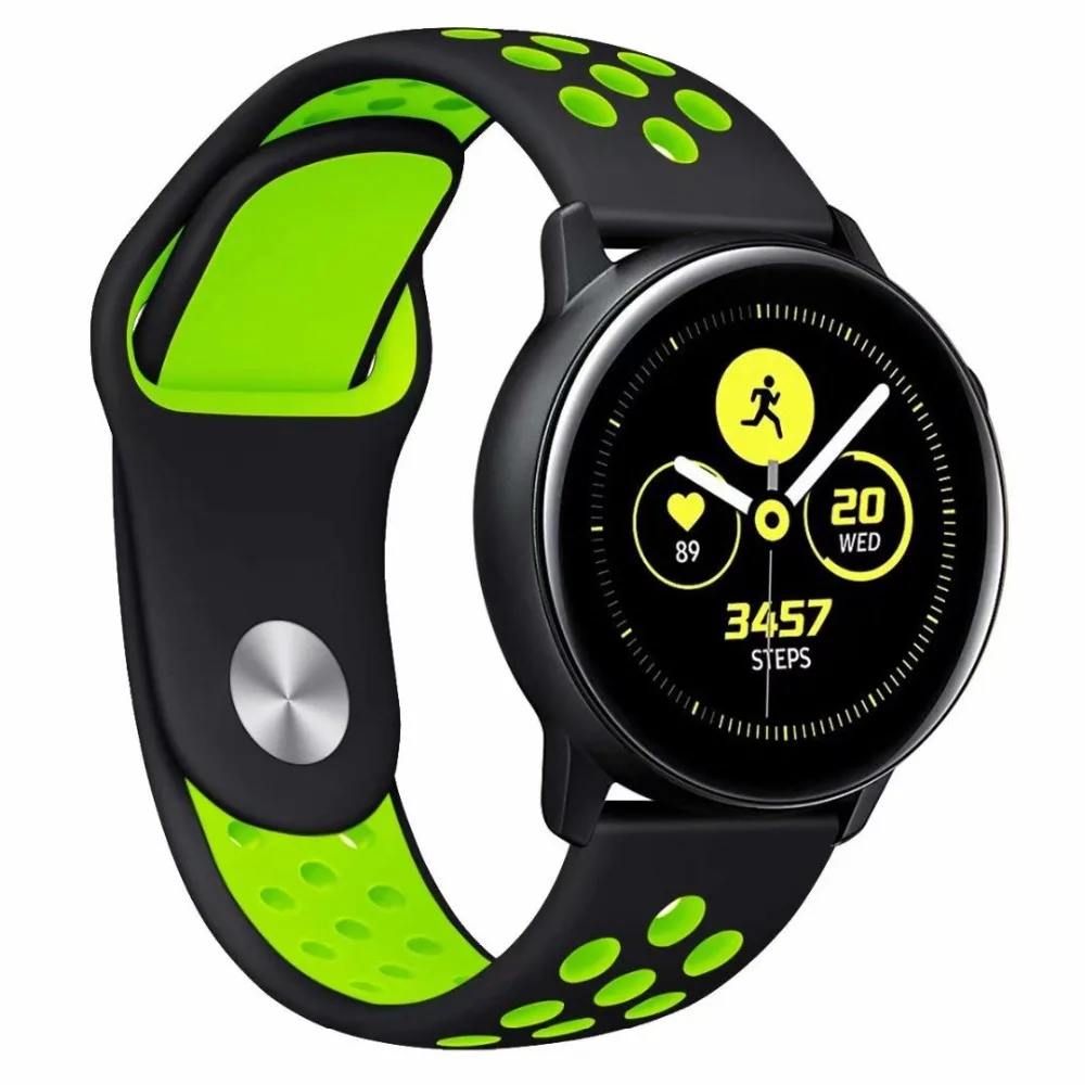 22 мм 20 мм ремешок для samsung gear sport S2 S3 Frontier классический силикон galaxy Watch 42 мм 46 мм Band huami amazfit bip huawei gt 2