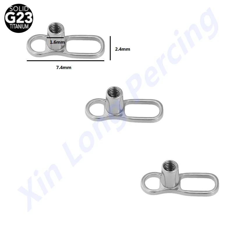 10pcs/lot G23 Titanium High polished Dermal Anchor 2 Holes Base Replacement Piercing Body Jewelry | Украшения и аксессуары