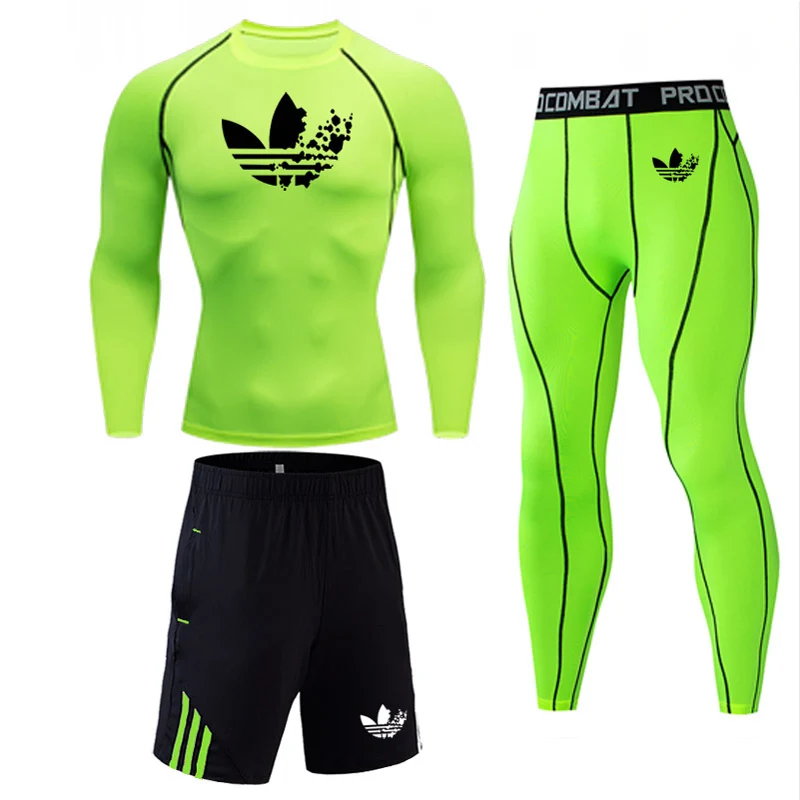 

Men Gym Fitness Clothing Sportswear Quick Dry Compression Suits Men's Running Set Fitness Tight Sport Suit Men Outdoor Jogging