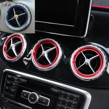 Protetor de anel de saída de ar condicionado, angelguoguo 5 peças adesivo para mercedes benz gla cla a classe b acessórios