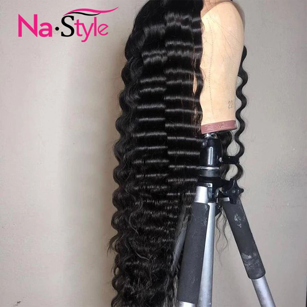 Fake Scalp Wig Transparent Lace Wigs Invisible Lace Front Wigs 13x6 Loose Deep Wave Pre Plucked Bleached Knots Wigs Remy Natural