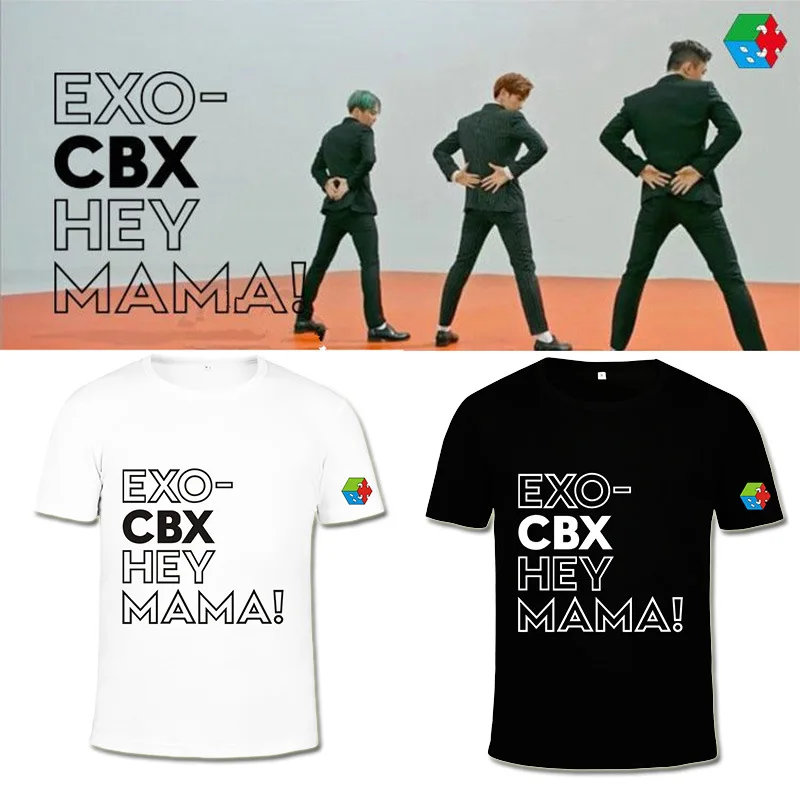 EXO CBX команда альбом HEY MAMA одежда для пар Базовая рубашка свободная футболка Топ