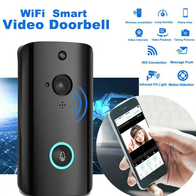 

WiFi Smart Video Doorbell Two-Way Talk Wireless Visual Smart Door Bell Home Security Camera HD Mobile Phone Control