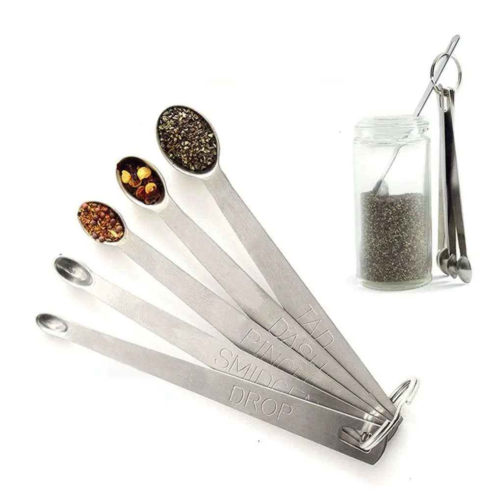 

HobbyLane Steel Handled Measuring Baking Spoon with Scale Kitchen Baking Tool 5PCS/Set