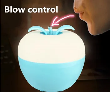 

chargeable strange Bright blow on off Dimming Colorful Discoloration apple Blowing control Ambient light Portable Night light