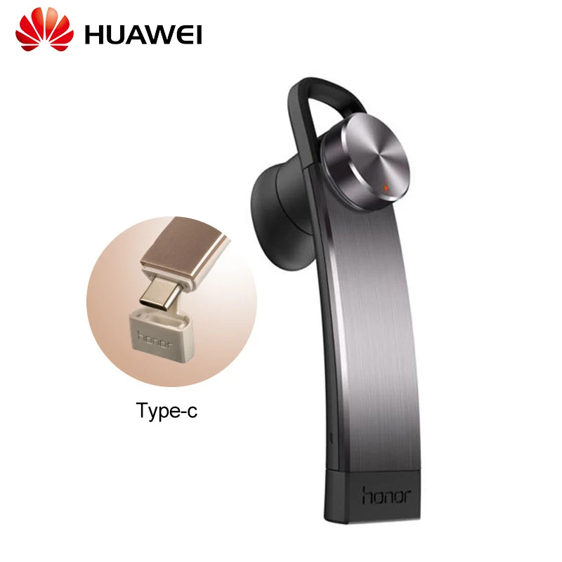 Новые оригинальные беспроводные наушники huawei Honor AM07 с Micro USB/type-C Bluetooth 4,1 наушники для huawei P12 Mate10 - Цвет: Type-C Black