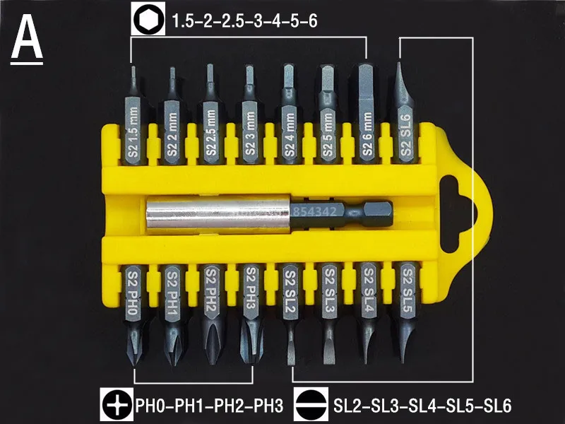 17 шт. Набор бит с шестигранной звездочкой для защиты от вскрытия, магнитный держатель, отвертка, биты, шестигранная звездочка, отвертки с защитой от вскрытия, бит