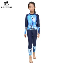 LEBESI/ детский профессиональный Цельный купальник, пятые штаны, купальный костюм для девочек, спортивная одежда, конкурентный Монокини, боди с принтом