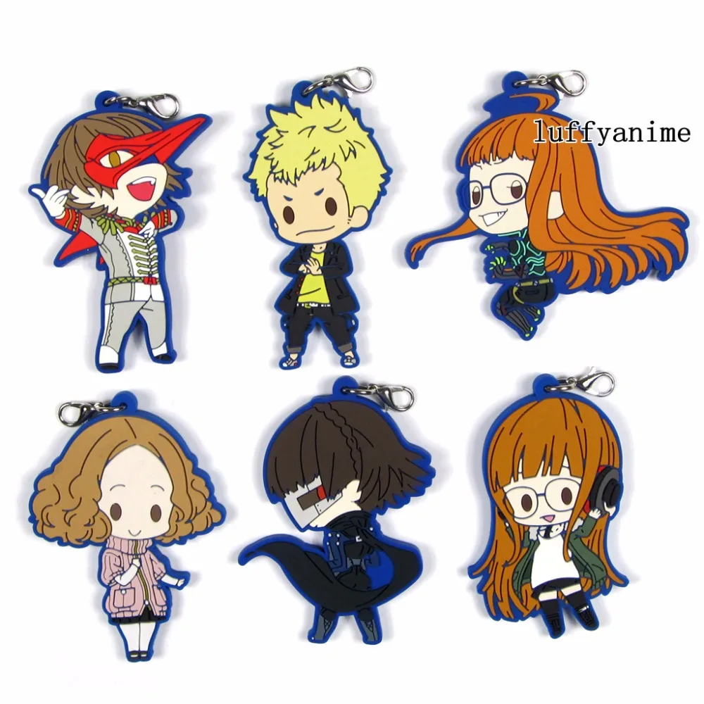 Japan Anime Game PERSONA5 P5 Persona 5 Keychain Key Ring Rubber Strap Charm Gift 