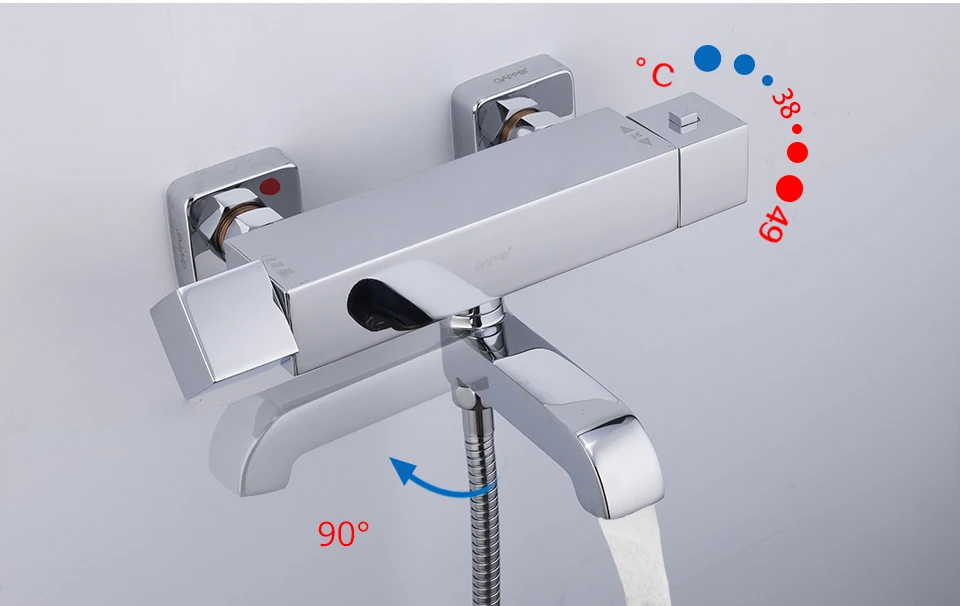 GAPPO Shower Faucets bath mixer with thermostat wall mounted shower tub faucet thermostatic water mixer bath griferia