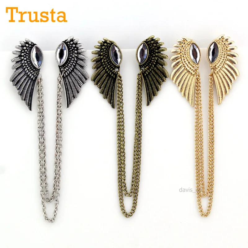 Trusta 3 стиля Мода Шарм Ангел крыло связанные Воротник Советы брошь бохо TDQ|brooch
