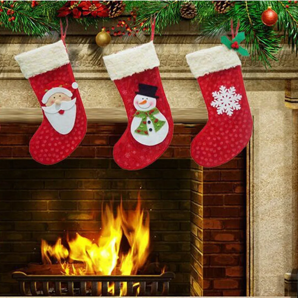 Год, рождественский подарок, 3 шт./компл., рождественские украшения для дома, Санта-Клаус, снеговик, конфеты, носки, подарки, сумка, Navidad