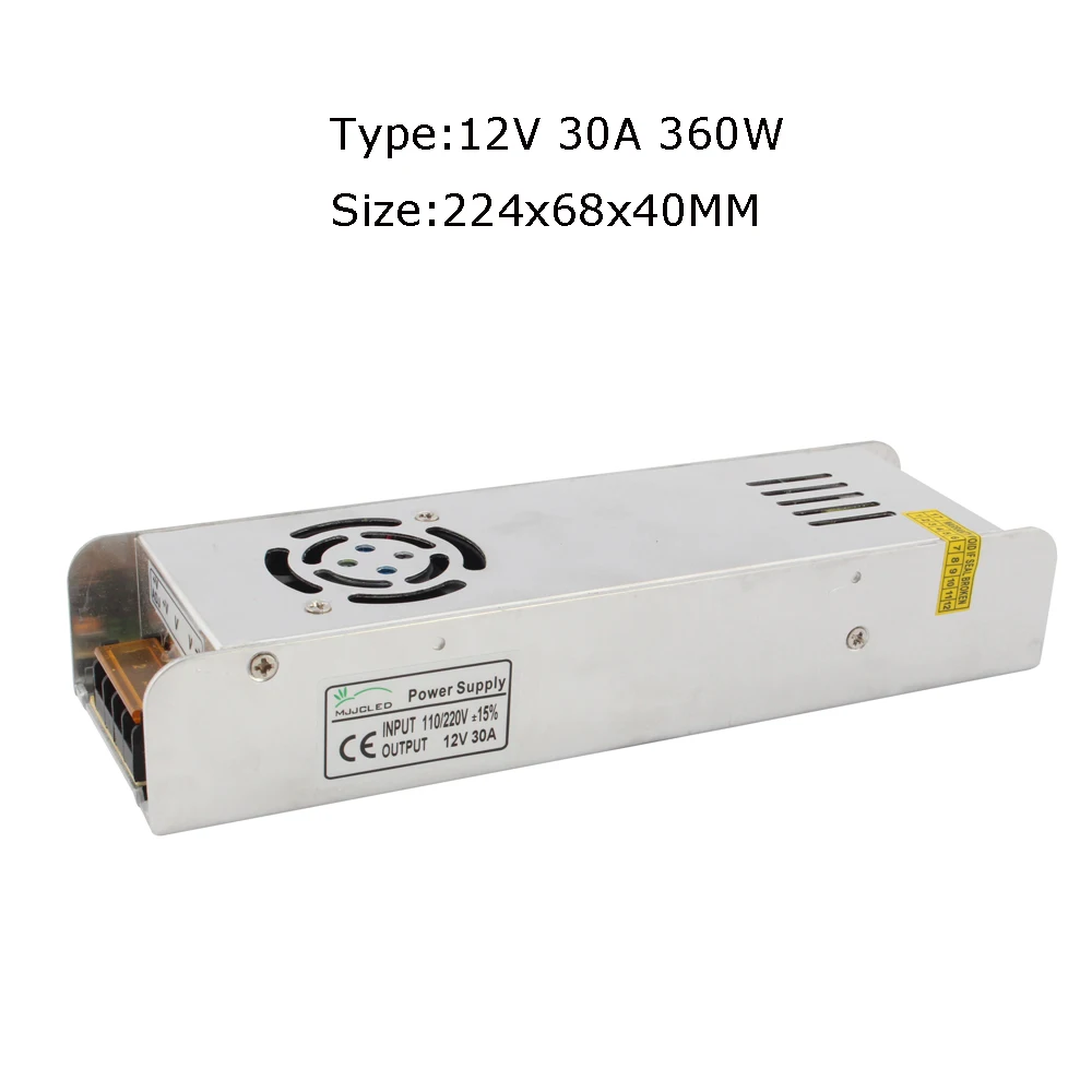 Источник питания 12 V 1A 2A 5A 10A 20A 25A 30A AC DC 12 V трансформатор 220V 12 вольт импульсный источник питания для светодиодного освещения - Цвет: 12V 30A