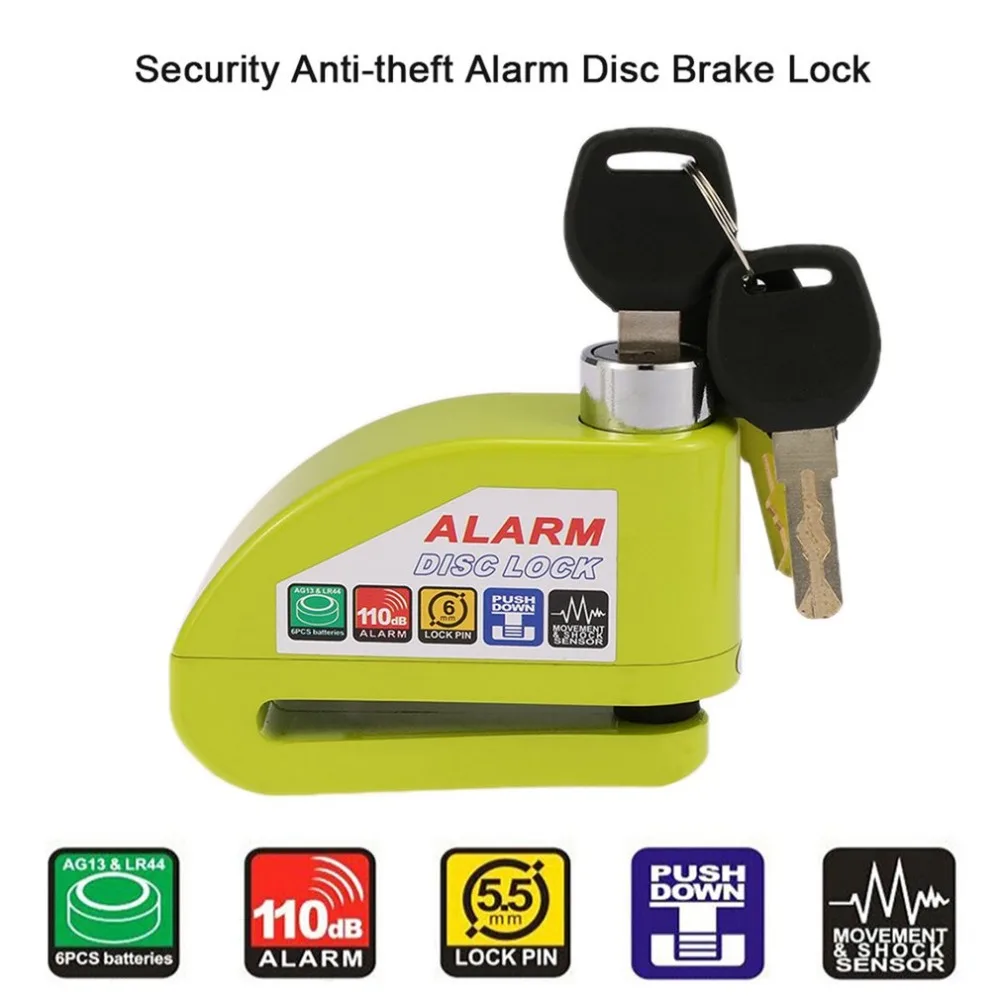

Universal Moto Motorcycle Alarm Lock Disc Lock Security Anti-theft Alarm Lock Scooter Bicycle Disc Brake Lock with 3 Keys