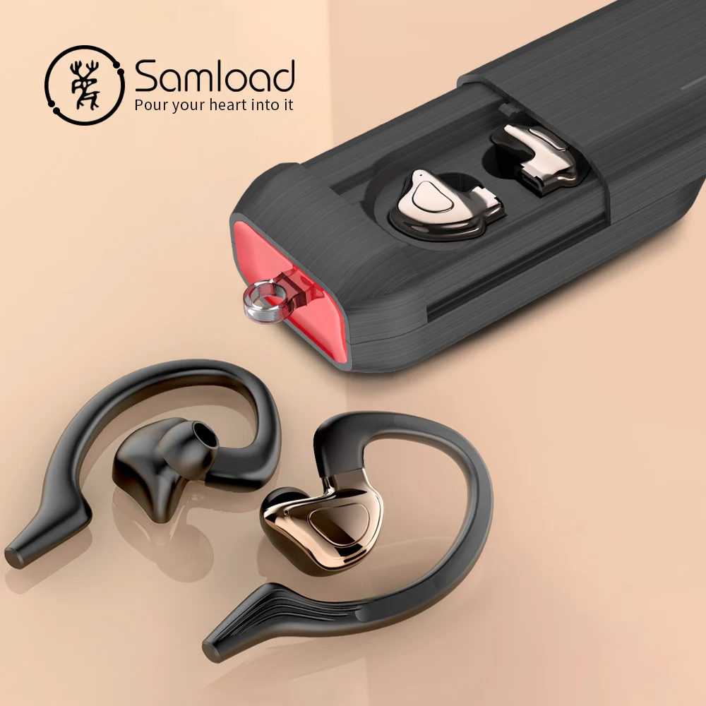 

Samload Bluetooth 5.0 Headphones True Wireless Stereo Earphone with Earhook 2600 mAh Power Bank For iOS & Android Phone Headset