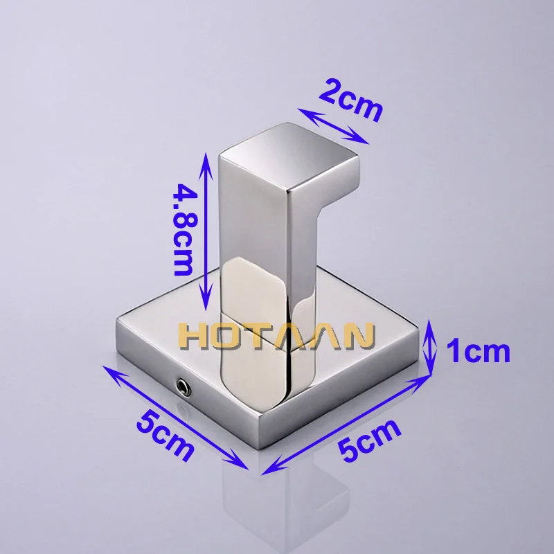 SUS 304, нержавеющая сталь, настенное крепление, квадратный крючок для халата, роскошное зеркало, полированное полотенце, крючок, полотенце, халат, пальто, шляпа, дверная вешалка