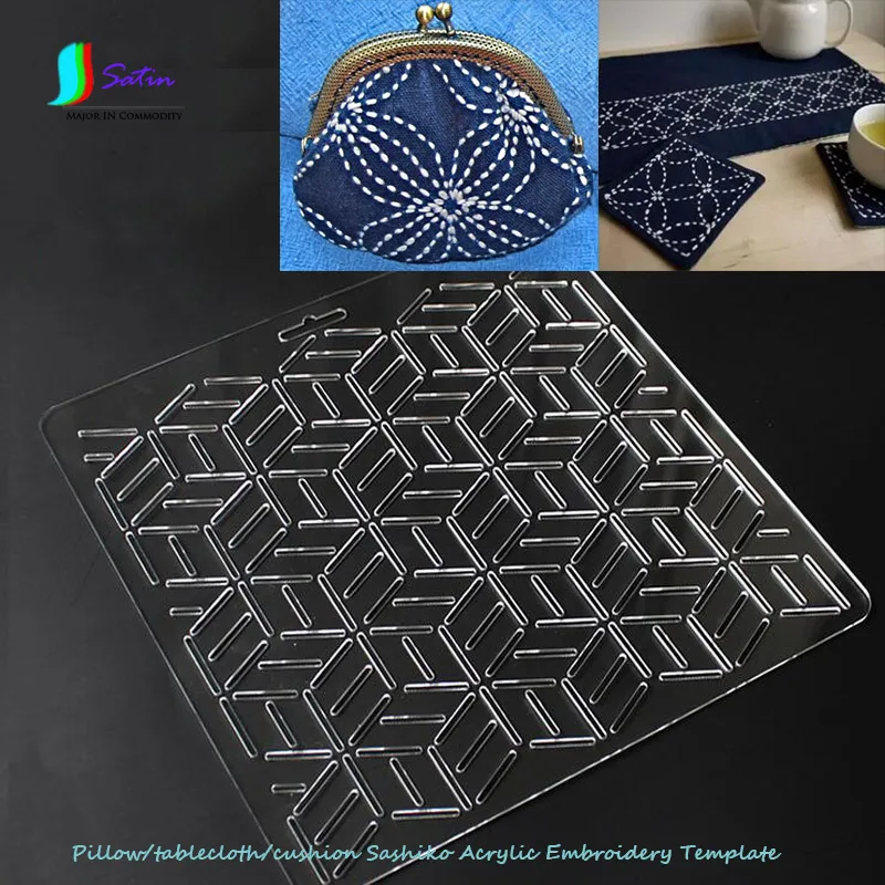 

Pillow/tablecloth/cushion Sashiko Acrylic Embroidery Template,Patchwork Tool for Quilting Handmade DIY Sewing Accessory S0017H